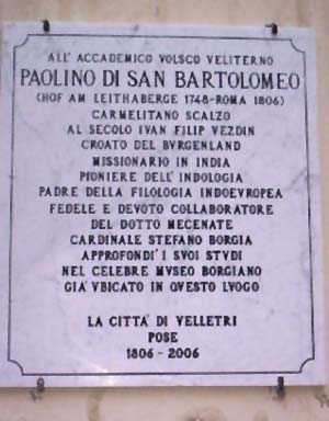 Gedenktafel in Velletri (Bild: L.Leoni) Gedenktafel in Velletri (Bild: L.Leoni)