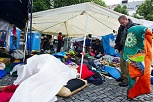 Camp von Asylwerbern in Hungerstreik in München / Foto: dpa/Inge Kjer